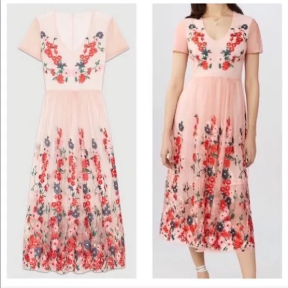 NWT Maje pink floral gown - Picture 1 of 8